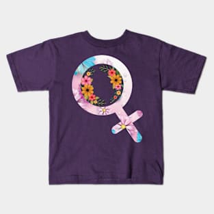 Flowery Feminist Kids T-Shirt